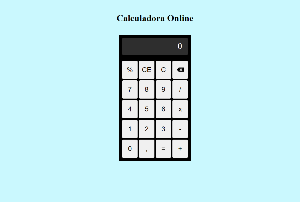 Web Calculator Project Screenshot